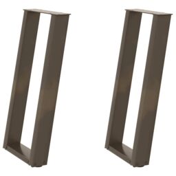 Berkfield Home Console Table Legs U-Shaped 2 pcs Natural Steel 28x(72-73) cm Steel in Brown - thumbnail 2