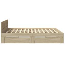 Berkfield Home Bed Frame with Headboard Frame Sonoma Oak 180x200 cm Super King in Light Tan - thumbnail 6