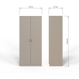 FWStyle Promo 2 Door Double Wardrobe Putty in Beige - thumbnail 5