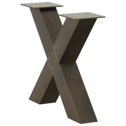 Berkfield Home Coffee Table Legs X-Shaped 2 pcs Natural Steel 60x(42-43) cm Steel in Brown - thumbnail 4