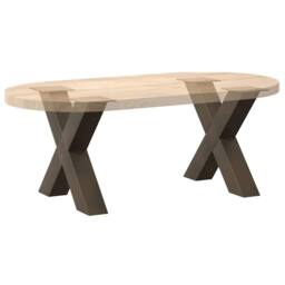 Berkfield Home Coffee Table Legs X-Shaped 2 pcs Natural Steel 60x(42-43) cm Steel in Brown - thumbnail 8