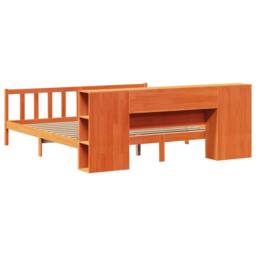 Berkfield Home Decorative Bookcase Bed without Mattress Wax Brown 200x200 cm Sol - thumbnail 8