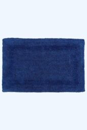 Homescapes Luxury Bath Mat Reversible 100% Cotton 1600GSM, 50 x 80cm, Extra Soft in Navy - Size: 50 x 80 cm