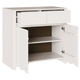 "Berkfield Home Sideboard ""DRAMMEN"" White 79x43x75, 5 cm Solid Wood Pine" - thumbnail 5