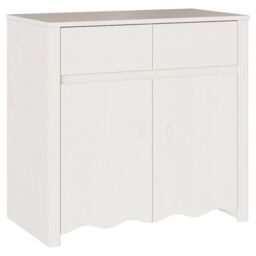 "Berkfield Home Sideboard ""DRAMMEN"" White 79x43x75, 5 cm Solid Wood Pine" - thumbnail 2