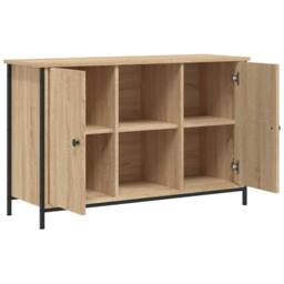 Berkfield Home TV Cabinet Sonoma Oak 100x35x65 cm Engineered Wood in Light Tan - Size: 100 x 35 x 65 cm - thumbnail 6