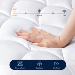 Velosso Cloud Hypoallergenic Mattress Topper in White - Size: Double - thumbnail 4