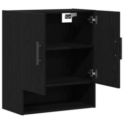 Berkfield Home Wall Cabinet Black Oak 60x31x70 cm Engineered Wood - Size: 60 x 31 x 70 cm - thumbnail 5