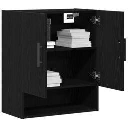 Berkfield Home Wall Cabinet Black Oak 60x31x70 cm Engineered Wood - Size: 60 x 31 x 70 cm - thumbnail 3