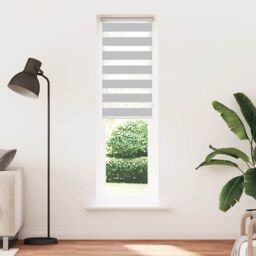 Berkfield Home Zebra Blind Light Grey 55x230 cm Fabric Width 50.9 cm Polyester - thumbnail 2