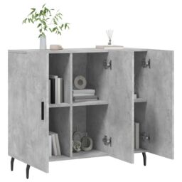 Berkfield Home Sideboard Concrete Grey 90x34x80 cm Engineered Wood - Size: 90 x 34 x 80 cm - thumbnail 4
