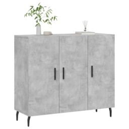 Berkfield Home Sideboard Concrete Grey 90x34x80 cm Engineered Wood - Size: 90 x 34 x 80 cm - thumbnail 3