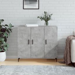Berkfield Home Sideboard Concrete Grey 90x34x80 cm Engineered Wood - Size: 90 x 34 x 80 cm - thumbnail 1