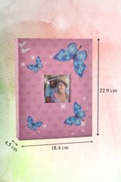 "Arpan Fashion Design 200 Holds Photo Album for 5""X7(13X18cm) Photo with Window (Cream-Flower) in Baby Pink - Size: 13X18 cm" - thumbnail 2