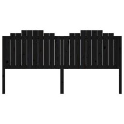 Berkfield Home Bed Headboard Black 206x4x110 cm Solid Wood Pine - Size: 206 x 4 x 110 cm - thumbnail 4
