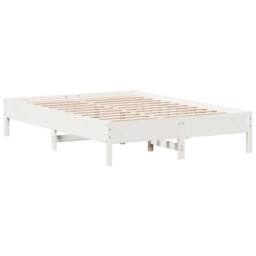 Berkfield Home Beautiful Bed Frame without Mattress White 140x200 cm Solid Wood Pine - thumbnail 3