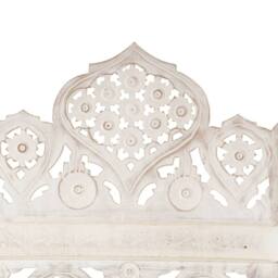 Berkfield Home Hand carved 5-Panel Room Divider White 200x165 cm Solid Mango Wood - thumbnail 1