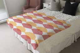 Benjamin Tate Design Geometric Sea Shells Blanket in Natural - Size: 120 cm x 150 cm - thumbnail 3