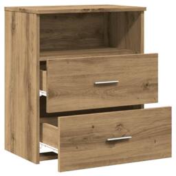 Berkfield Home Bedside Cabinets 2 pcs Artisan Oak 50x32x60cm Engineered Wood in Brown - Size: 50 x 32 x 60 cm - thumbnail 8
