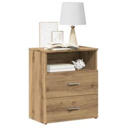 Berkfield Home Bedside Cabinets 2 pcs Artisan Oak 50x32x60cm Engineered Wood in Brown - Size: 50 x 32 x 60 cm - thumbnail 3