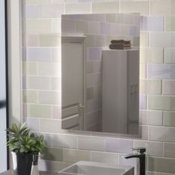 Nes Home Battery Operated LED Backlit Illuminated Bathroom Mirror in Metallic Silver - thumbnail 2