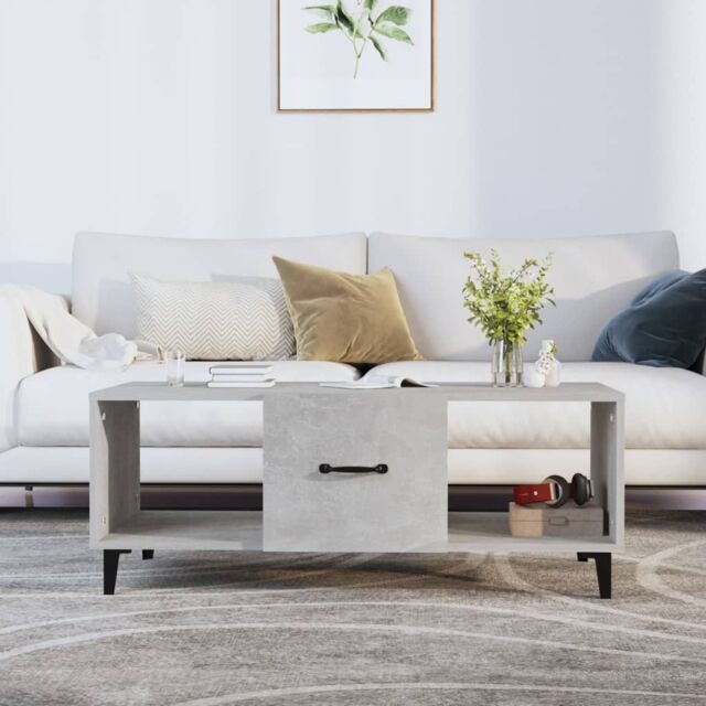 Berkfield Home Coffee Table Concrete Grey 102x50x40 cm Engineered Wood - Size: 102 x 50 x 40 cm - image 1