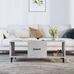 Berkfield Home Coffee Table Concrete Grey 102x50x40 cm Engineered Wood - Size: 102 x 50 x 40 cm - thumbnail 1