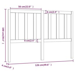 Berkfield Home Bed Headboard Black 126x4x100 cm Solid Wood Pine - Size: 126 x 4 x 100 cm - thumbnail 6