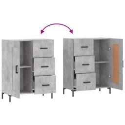 Berkfield Home Sideboard Concrete Grey 69.5x34x90 cm Engineered Wood - thumbnail 9