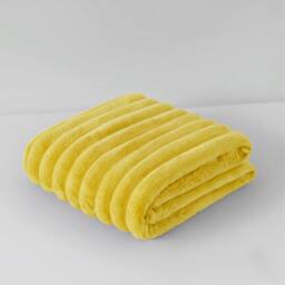 Snug City Chunky Ribbed Mink Throw Ultra Soft Warm Elegant Blanket for Sofa Bed in Yellow - Size: 150 cm x 200 cm - thumbnail 2