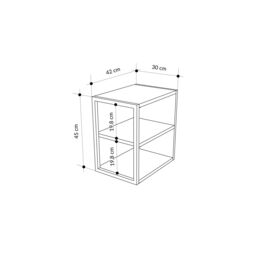 Decortie Set of 2 Modern 'Echo' Sofa Side Tables 3-Tier with Metal Frame in Mid Grey - Size: 1 Pack - thumbnail 4
