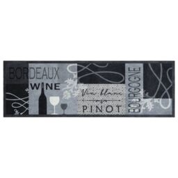 Berkfield Home Kitchen Rug Washable Wine Grey 60x180 cm Velvet - thumbnail 2