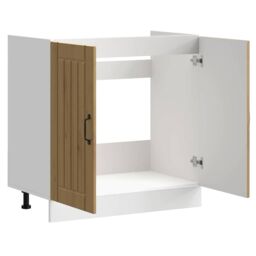 Berkfield Home Sink Base Cabinet Lucca Artisan Oak Engineered Wood in Brown - thumbnail 6
