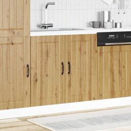 Berkfield Home Sink Base Cabinet Lucca Artisan Oak Engineered Wood in Brown - thumbnail 2