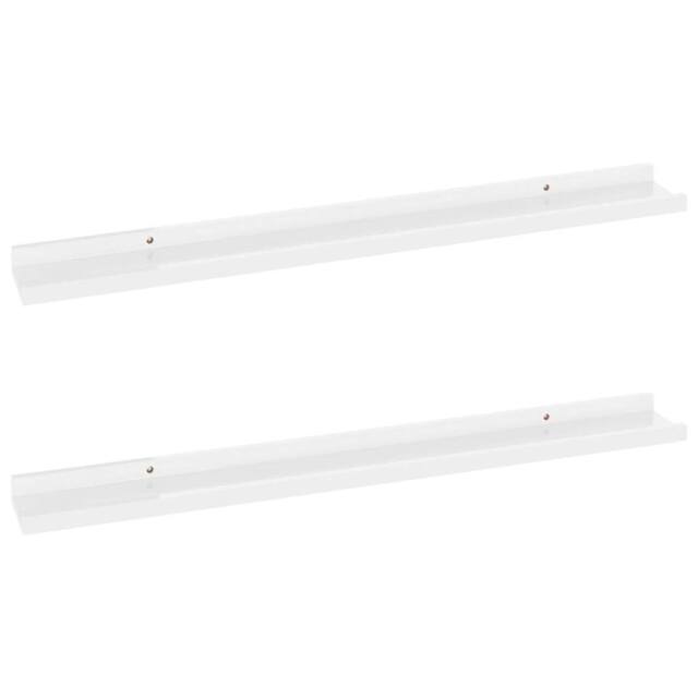 Berkfield Home Wall Shelves 2 pcs High Gloss White 80x9x3 cm - Size: 80 x 9 x 3 cm - image 1