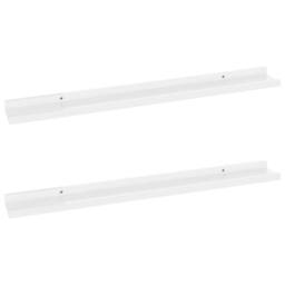 Berkfield Home Wall Shelves 2 pcs High Gloss White 80x9x3 cm - Size: 80 x 9 x 3 cm