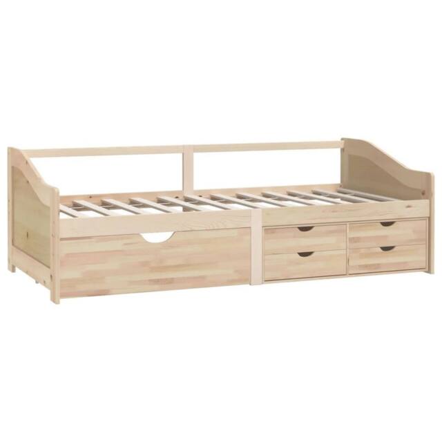Berkfield Home Sturdy 3-Seater Day Bed with Drawers Solid Pinewood 90x200 cm in Light Tan - image 1