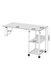 Garden Sanctuary Height Adjustable Mobile Table in White - thumbnail 3