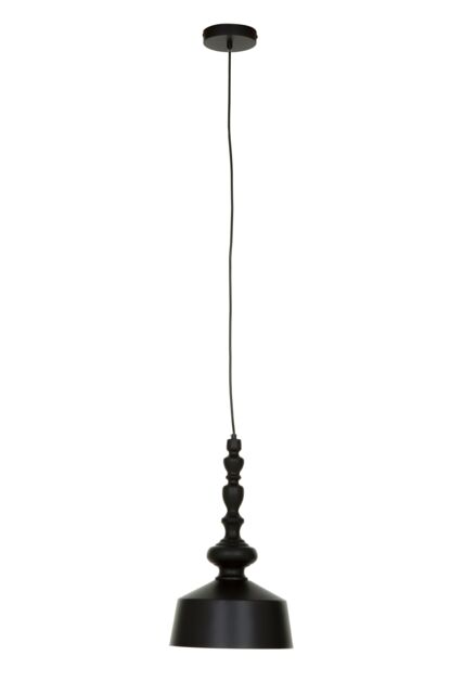 Orsina Black Iron Hanging Lamp With Metallic Gold Lining, Ceiling Fixture With Dome Silhouette, Industrial Pendant - image 1
