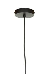 Orsina Black Iron Hanging Lamp With Metallic Gold Lining, Ceiling Fixture With Dome Silhouette, Industrial Pendant - thumbnail 3