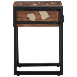 Berkfield Home Side Table Multicolour 35x35x50 cm Solid Wood Reclaimed - Size: 35 x 35 x 50 cm - thumbnail 4