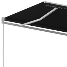Berkfield Home Manual Retractable Awning 450x350 cm Anthracite in Black - thumbnail 5
