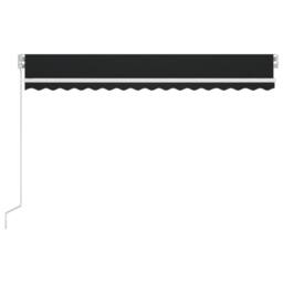 Berkfield Home Manual Retractable Awning 450x350 cm Anthracite in Black - thumbnail 4