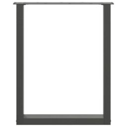 Berkfield Home Coffee Table Legs U-Shaped 2 pcs Anthracite 70x(72-73) cm Steel in Black - thumbnail 5
