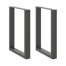Berkfield Home Coffee Table Legs U-Shaped 2 pcs Anthracite 70x(72-73) cm Steel in Black - thumbnail 1