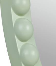 Statement Furniture Cromwell Round Wall Mirror with Bobbin Design Wooden Frame 77cm in Light Green - thumbnail 3