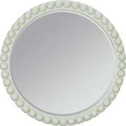 Statement Furniture Cromwell Round Wall Mirror with Bobbin Design Wooden Frame 77cm in Light Green - thumbnail 5