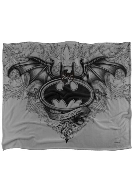 DC Comics Batman Winged Logo Blanket 152 x 127 cm in White - image 1