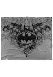 DC Comics Batman Winged Logo Blanket 152 x 127 cm in White - thumbnail 1