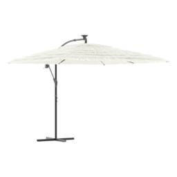 Berkfield Home Garden Parasol with Steel Pole White 290x290x238 cm - Size: 290 x 290 x 238 cm - thumbnail 1